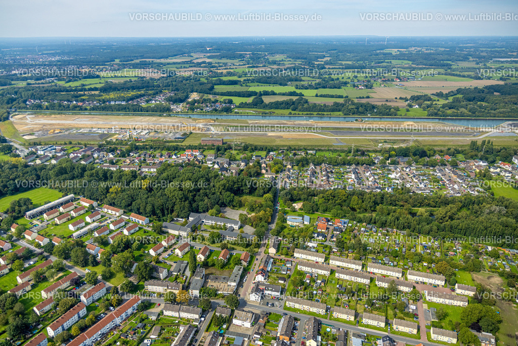 Bergkamen230902214 | Luftbild, Wasserstadt Aden, Baugebiet für geplantes Stadtquartier auf dem Gelände der ehemaligen Zeche Haus Aden, Oberaden, Bergkamen, Ruhrgebiet, Nordrhein-Westfalen, Deutschland