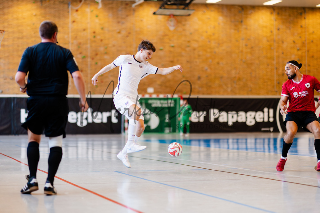 Futsal-Bundesliga, Saison 2025/2026, 2. Spieltag: SC Preußen Münster - FC Liria Futsal Berlin | Futsal-Bundesliga, Saison 2025/2026, 2. Spieltag, SC Preußen Münster empfängt FC Liria Berlin in der Universitäts-Sporthalle in Münster. Foto: sportfotografie.ms | Markus Paletta - Realisiert mit Pictrs.com