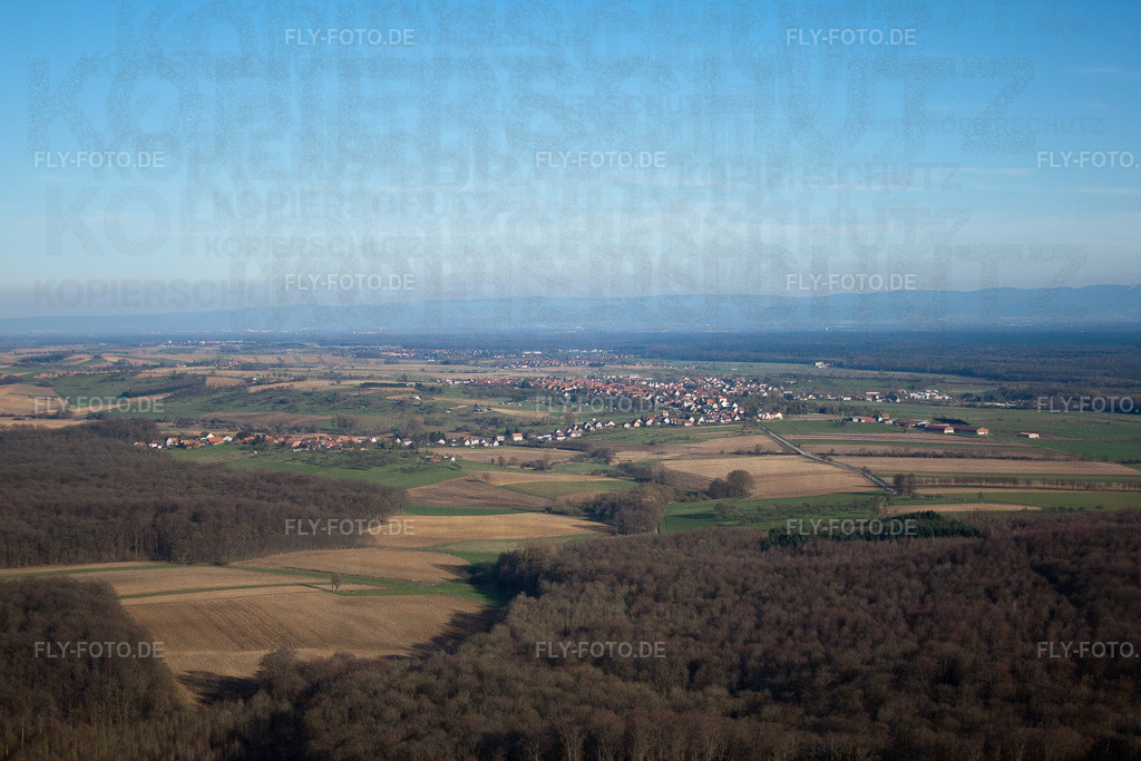 Ortsansicht | Luftbild: Ortsansicht in Dieffenbach-lès-Wœrth im Bundesland Bas-Rhin in Frankreich. Foto: IMG_38724.jpg vom 20.03.2011 durch Werner Riehm/FLY-FOTO.de - Realisiert mit Pictrs.com