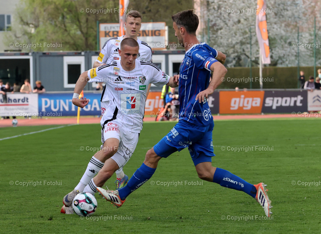 A_LUI_18042026____07 | ADMIRAL BUNDESLIGA RZ PELLETS WAC-BLAU WEISS LINZ 18.04.2026 IM BILD : FABIAN WOHLMUTH (WAC) UND FABIO VARESI STRAUSS (BLAU WEISS) FOTO:FOTOLUI/MW