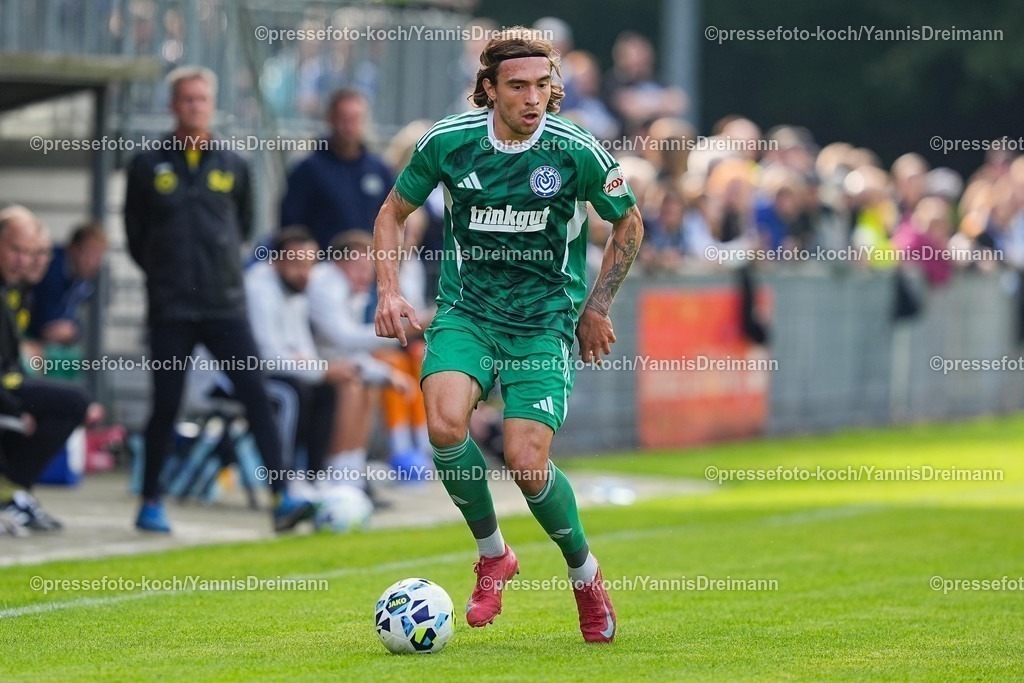 xYDR16072501038 | 16.07.2025, xydrx, Fußball, VFB Homberg - MSV Duisburg, Testspiel, PCC-Stadion: Joshua Bitter (MSV Duisburg #29)