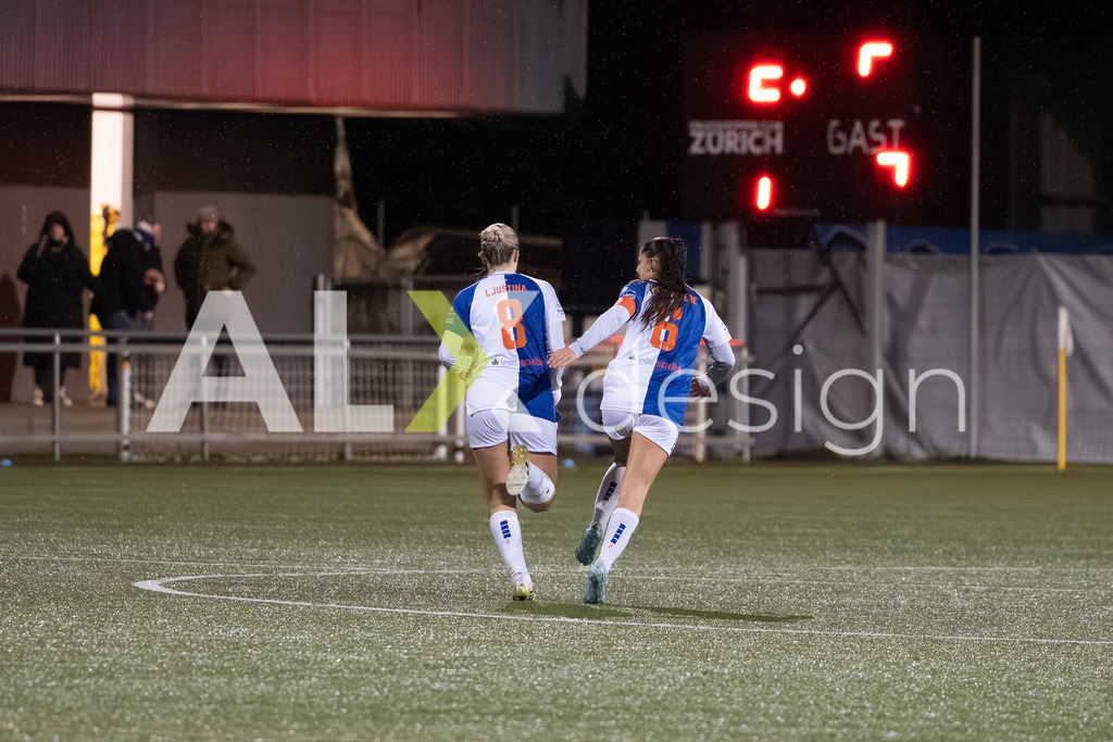 Fußball I Frauen I Saison 2025-2026 I AXA Women's Super League | Women I 14. Spieltag I Grasshoppers Club Zürich - FC Luzern I 14.02.2026 | 8 Ella Ljuština (HR) (GC Zürich) – Mittelfeld  //  6 Luna Lempérière (CH) (GC Zürich) – Mittelfeld - Realisiert mit Pictrs.com