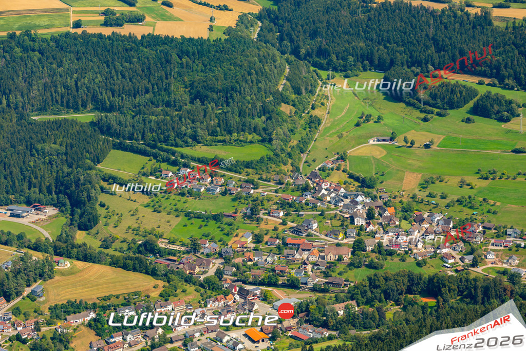 Das Luftbild zeigt : Leinstetten Dornhan - Die Luftaufnahme wurde 2024 vom UL-Flugzeug aus erstellt ( keine Drohne ) - Hochauflösende Luftaufnahme - Für grossformatige Ausdrucke geeignet. Die Geschenkidee !Mit Lizenz und Bildrechte bestellbar