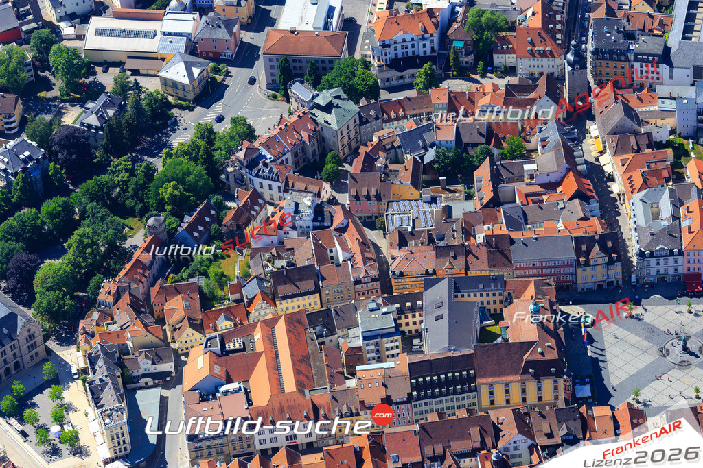 Die Luftaufnahme Rosengasse - Coburg wurde vom UL-Flugzeug (keine Drohne) aus fotografiert.Hohe Druck- Auflösung-die Geschenkidee!