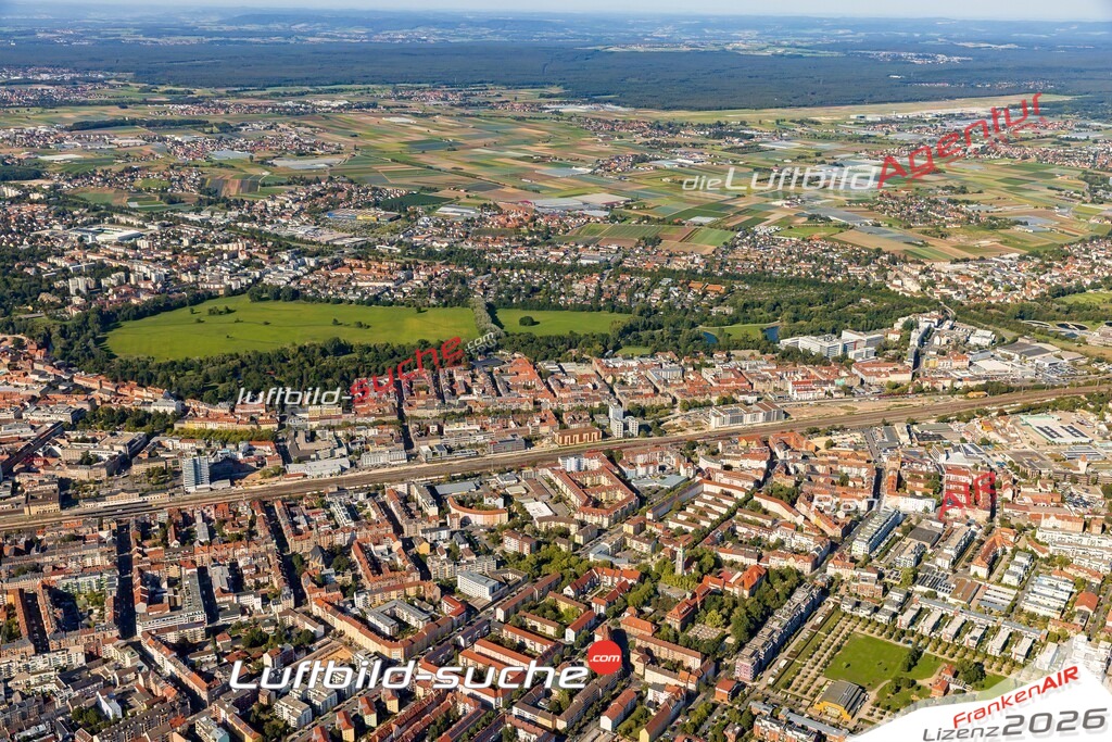 Luftaufnahme von Altstadt Fürth Bild- Das Luftbild wurde 2025 vom UL-Flugzeug heraus erstellt ( keine Drohne ) - Hochauflösende Luftaufnahme -Nicht vergleichbar mit Google Maps oder Satelittenbilder- Die Geschenkidee !Mit Lizenz und Bildrechte bestellbar
