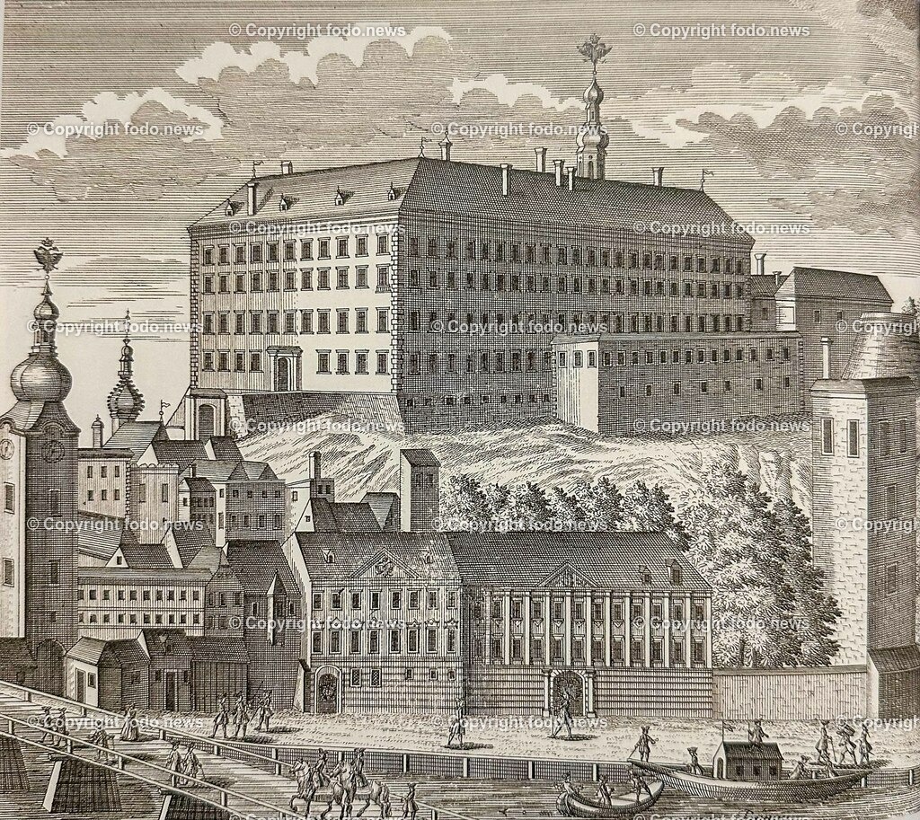 Schlossmuseum Linz_ 18.01.2024-23 | 18.01.2024, Schlossmuseum Linz, AUT, Schlossmuseum, im Bild Das Linzer Schloss - Kupferstich - REPRO