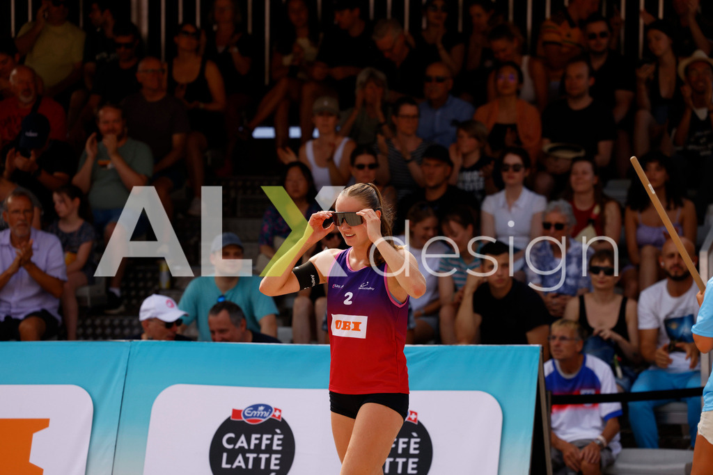 Obi BeachTour 2026 - Basel | BASEL, SWITZERLAND - JULY 18: LIVIA STOLZ (SUI) during the Obi BeachTour 2026 match between EUGSTER / GÄHWILER (SUI) and WANDELER / STOLZ (SUI) at Barfüsserplatz on July 18, 2026 in Basel, Switzerland. - Realisiert mit Pictrs.com
