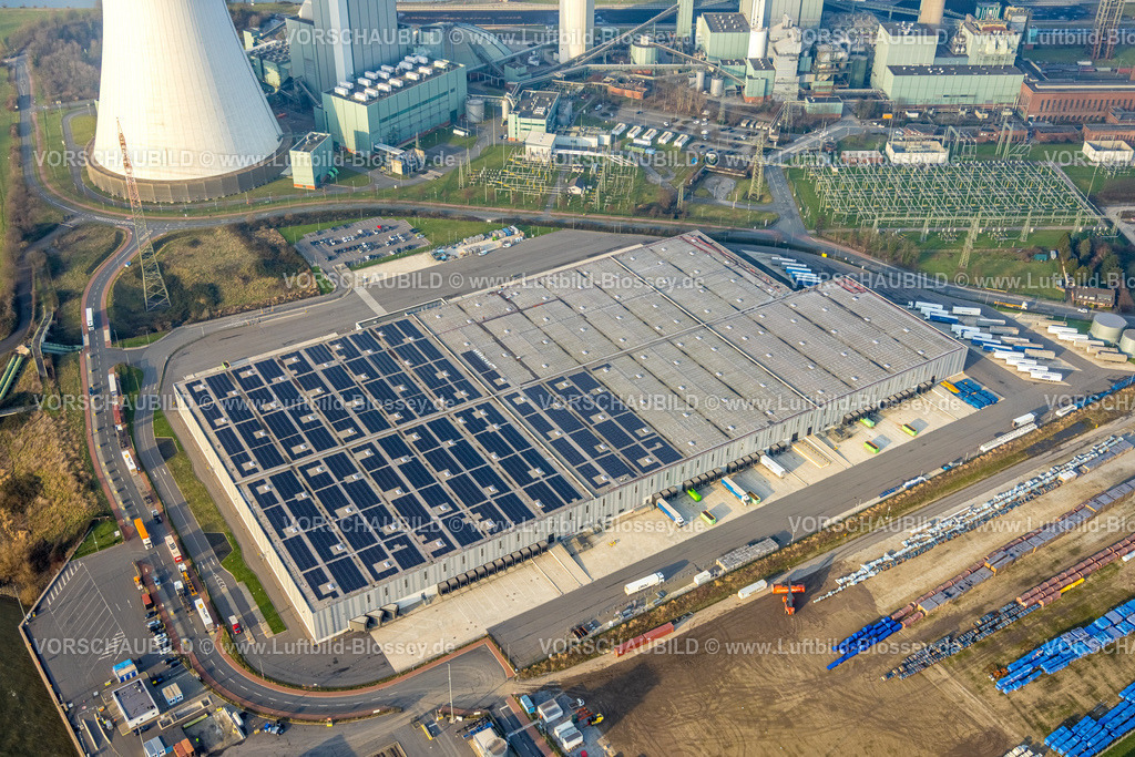 Duisburg260101559 | Luftbild, Duisburg-Nord, duisport logport VI Walsum, logport 6, Baustelle und Neubau Multimodal Terminal Duisburg GmbH neben dem STEAG Kraftwerk Walsum am Fluss Rhein, Alt-Walsum, Duisburg, Ruhrgebiet, Nordrhein-Westfalen, Deutschland