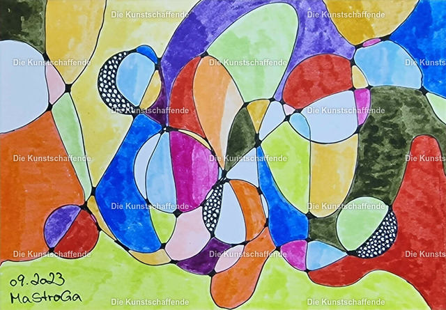 The ArtCreator-122900 | Kunstdruck von handgemalter Postkarte. | Art print from hand painted postcard. - Realisiert mit Pictrs.com