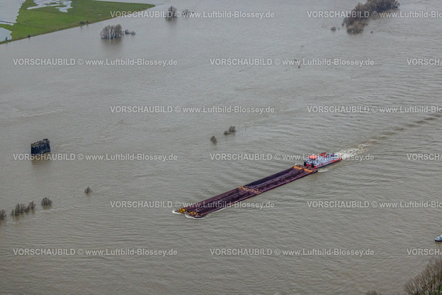 Wesel231203805 | Luftbild vom Weihnachtshochwasser 2023 am Rhein, der Rhein tritt nach starken Regenfällen über die Ufer,  , Wesel, Ruhrgebiet, Niederrhein, Nordrhein-Westfalen, Deutschland