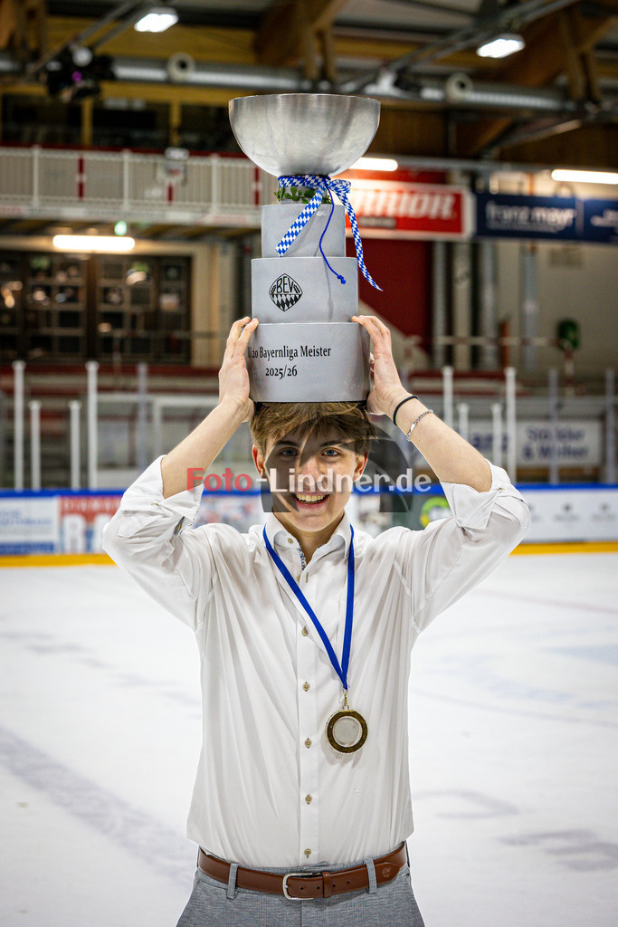Peißenberg MINERS U20 Meisterfeier | Eishockey Bayernliga U20 Siegerehrung 2026, Peißenberg MINERS U20 Meisterfeier, 20260314,,2026-03-14 in Peißenberg (flatbuy Arena Peißenberg), Copyright: WolfgangxLindner www.foto-lindner.de