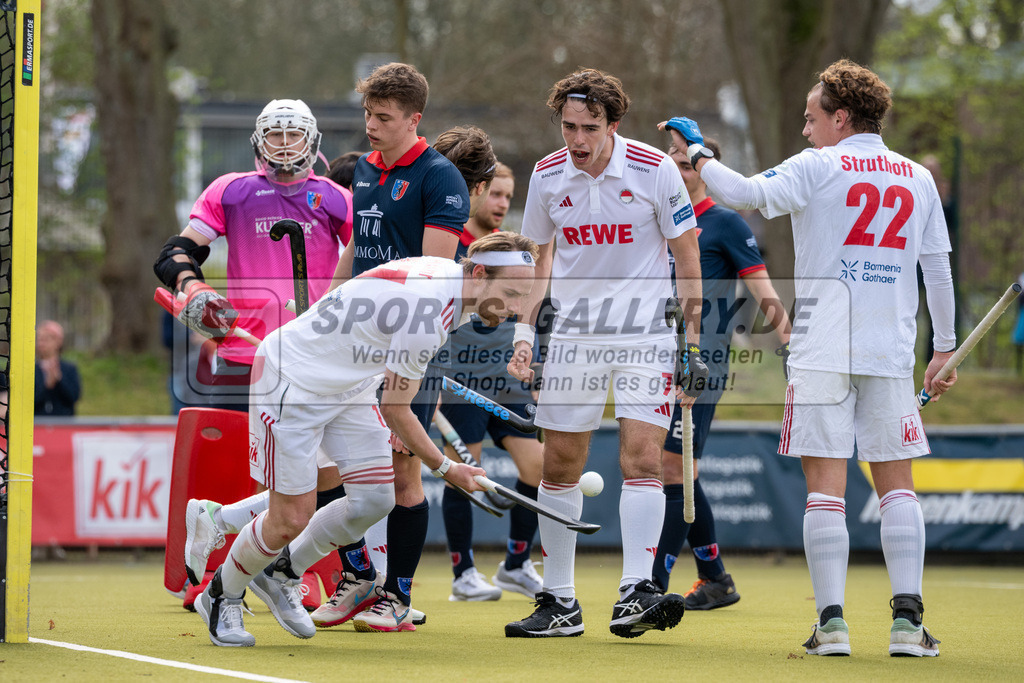 SFE_20250323_0116 | Köln, Deutschland, 23.03.2025:  Hockey 1. Bundesliga Herren Rot-Weiss Köln - Berliner HC im KTHC Stadion Rot-Weiss Köln Tennis and Hockey Club am 23.03.2025 in Köln, Deutschland. (Foto von Stephan Fehrmann)Köln, Germany, 23.03.2025: Hockey 1. Bundesliga Herren Rot-Weiss Köln - Berliner HC in KTHC Stadion Rot-Weiss Köln Tennis and Hockey Club at 23.03.2025 in Köln, Deutschland. (Foto from Stephan Fehrmann)