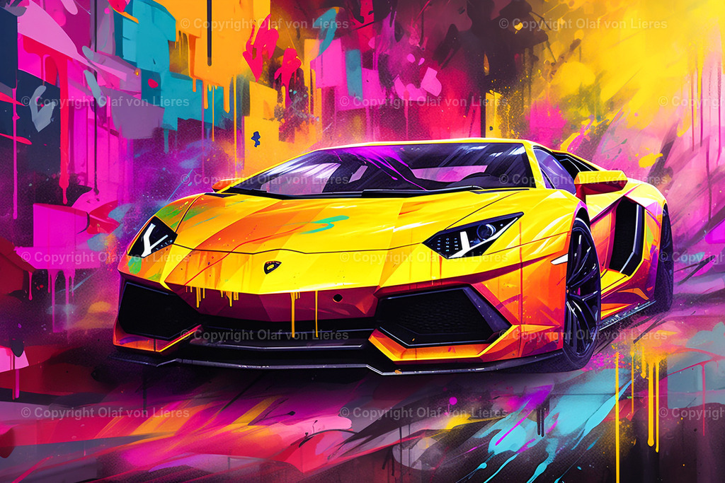 gelber Lambo | Supercar und grellen Farben
