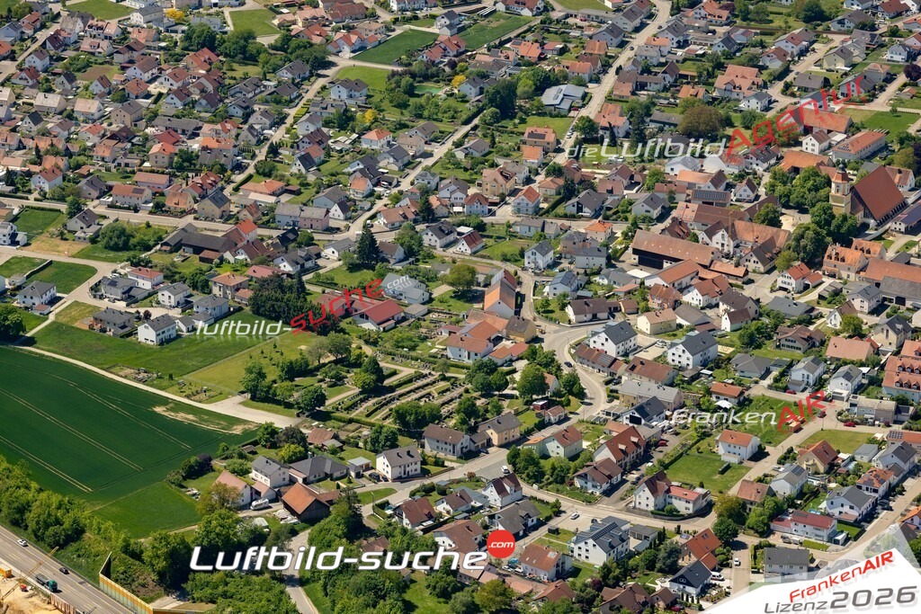 Luftaufnahme der Stadt Stammham - Die Luftaufnahme wurde 2025 vom UL-Flugzeug heraus erstellt ( keine Drohne ) - Hochauflösende Luftaufnahme - für professionelle Ausdrucke geeignet. Die Geschenkidee !Mit Lizenz und Bildrechte bestellbar