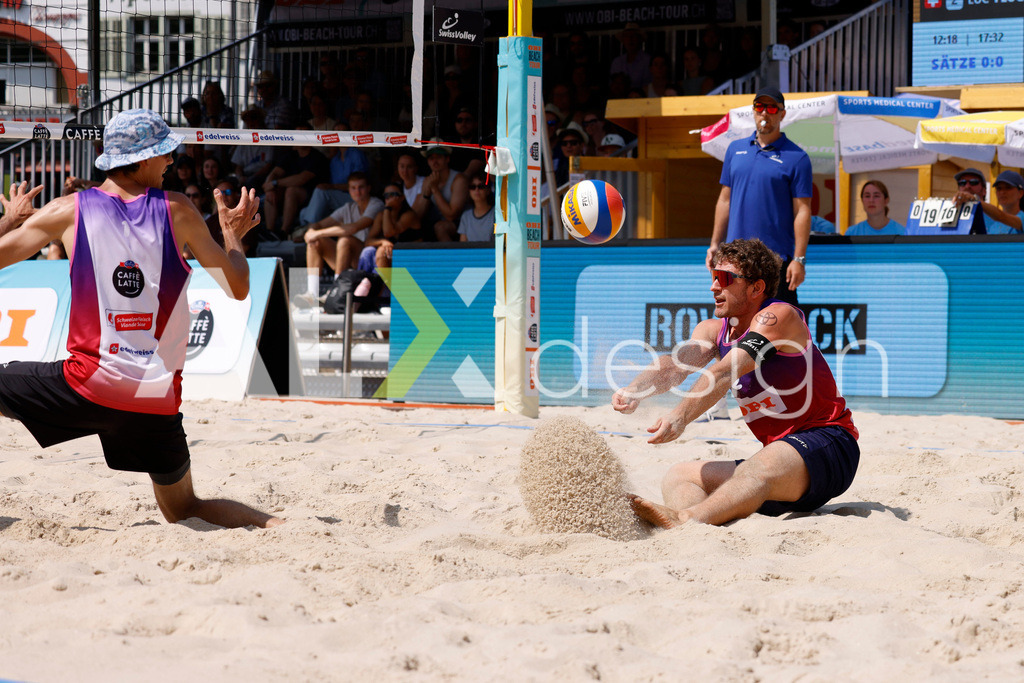 Obi BeachTour 2026 - Basel | BASEL, SWITZERLAND - JULY 19: YVES HAUSSENER (SUI) during the Obi BeachTour 2026 match between DILLIER / FLÜCKIGER (SUI) and HAGENBUCH / HAUSSENER (SUI) at Barfüsserplatz on July 19, 2026 in Basel, Switzerland. - Realisiert mit Pictrs.com