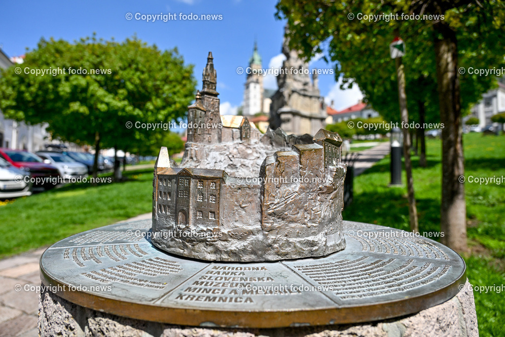 Slowakei_ Banskobystricky kraj_ Kremnica_ 23.04.2025-21 | 23.04.2025, Slowakei, SVK, Banskobystrický kraj, Kremnica, im Bild Kremnica ist eine Stadt und ehemalige Bergstadt in der Mittelslowakei, Stadtansichten, Themenbilder, Sehenswuerdigkeiten, Historische Gebauede, Modell der Stadtburg