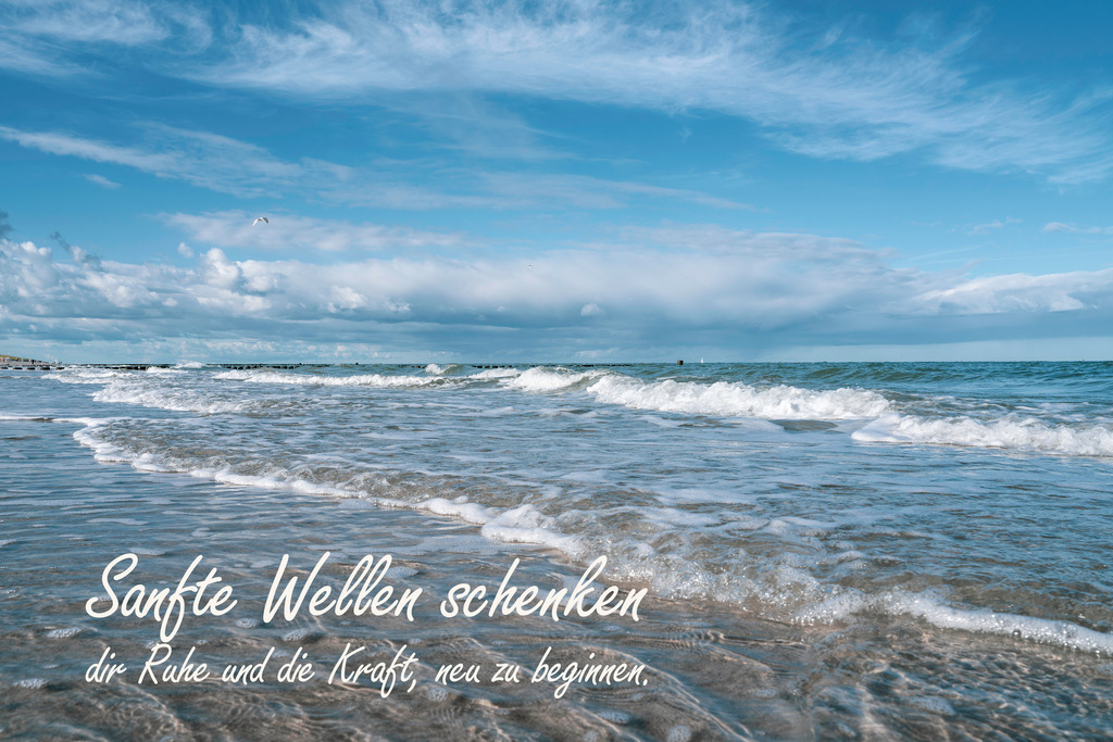 Meer Kalender 2026 - Ostseemotiv mit Text | Gestalten Sie Ihr Zuhause mit einzigartigen Bildern von Ostsee u. Nordsee – als Leinwandbild, Acryl, Alu-Dibond oder FineArt Hahnemühle, individuell anpassbar.