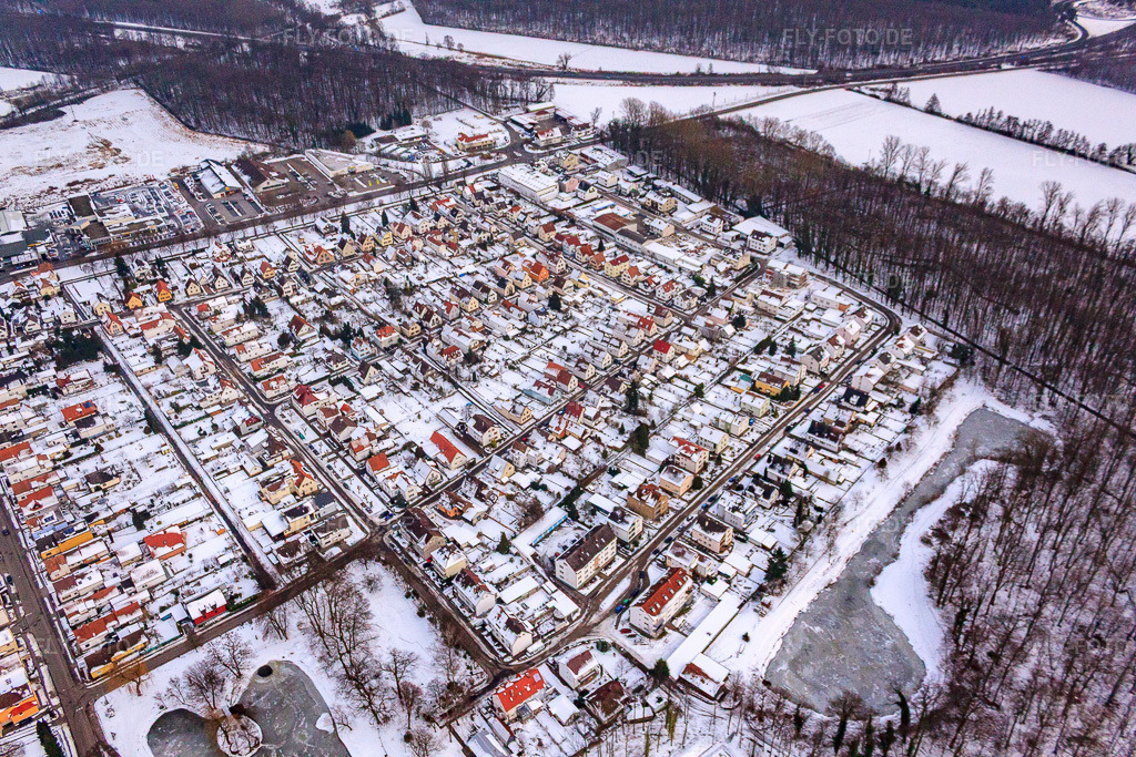 Luftbild: Siedlung Gartenstadt in Kandel im Bundesland Rheinland-Pfalz in Deutschland. Foto: IMG_23857.jpg vom 16.01.2010 durch Werner Riehm/FLY-FOTO.de