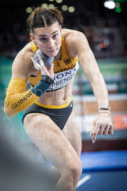 World Athletics Indoor Championships Kujawy Pomorze 26, 22.03.2026 | TORUN, POLAND - MARCH 22:  Sandrina SPRENGEL (GER) competes in the women's shot put of the pentathlon during the World Athletics Indoor Championships Kujawy Pomorze 26 on day 3 / session 1 at Kujawsko-Pomorska Arena Torun on March 22, 2026 in Torun, Poland. 