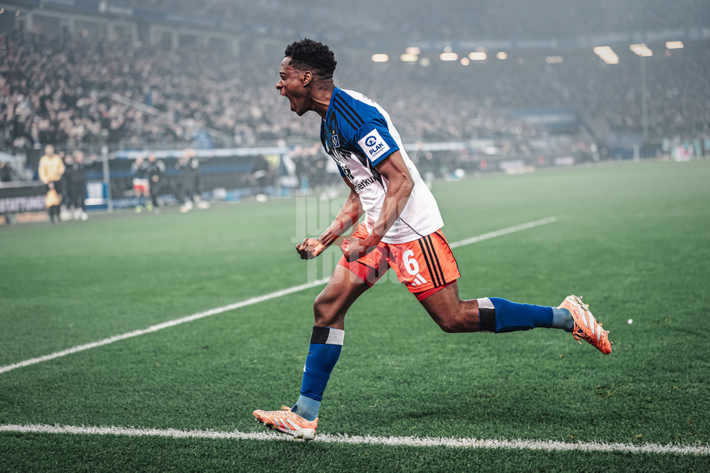 Fußball | Männer | Saison 2025/2026 | 1. Fußball-Bundesliga | 13. Spieltag | Hamburger SV vs. SV Werder Bremen | 07.12.2025 | Torjubel Albert Sambi Sambi Lokonga (#6, HSV)