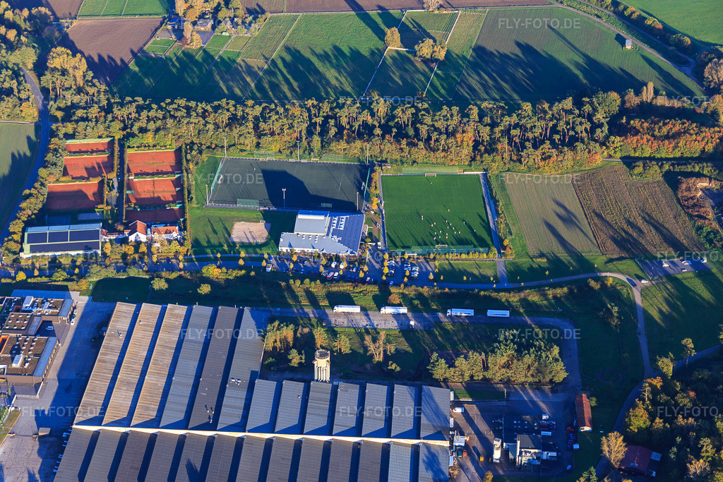 Luftbild: Sportplätze des Tvgg Lorsch  und in Lorsch im Bundesland Hessen in Deutschland. Foto: IMG_074992.jpg vom 18.10.2014 durch Werner Riehm/FLY-FOTO.deTurnvereinigung 1871 Lorsch - TV Lorsch