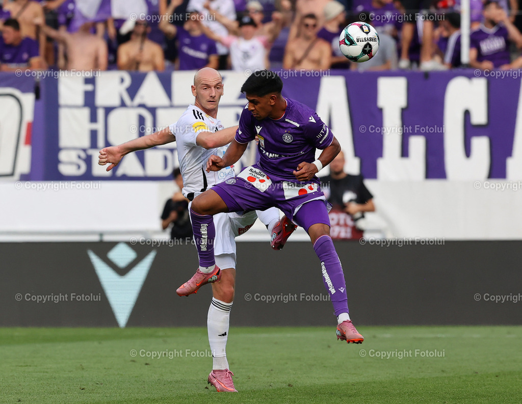 A_LUI_100825_12 | SPORT,FUSSBALL,ADMIRAL BUNDESLIGA FK AUSTRIA WIEN-RZ PELLETS WAC 10.08.2025 IM BILD: MANPRIT SARKARIA (AUSTRIA WIEN) UND NICOLAS WIMMER (WAC) FOTO:FOTOLUI/MW  