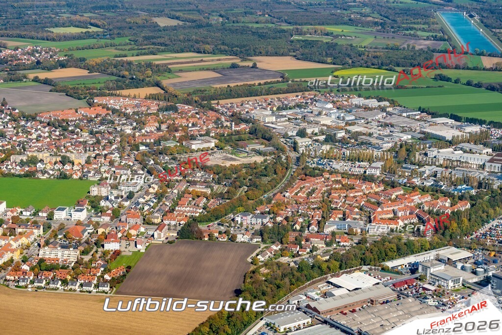 aktuelles Luftbild von  Karlsfeld - Luftaufnahme wurde 2018 von https://frankenair.de mittels Flugzeug (keine Drohne) erstellt.