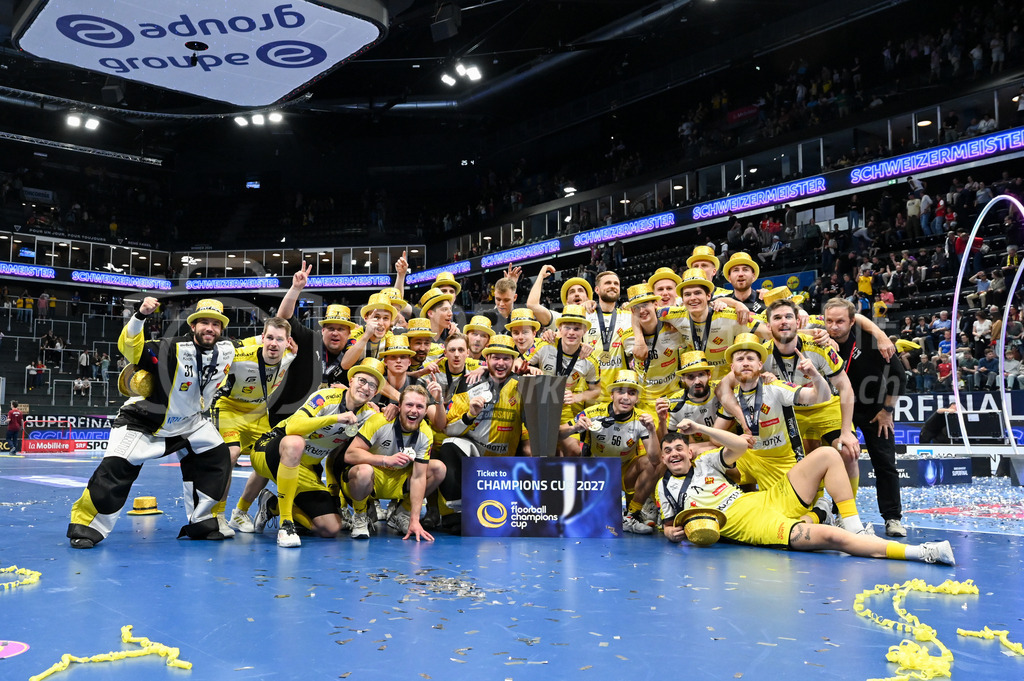 Zug United - HC Rychenberg - 25. April 2026 | Der HCR qualifiziert sich mit dem Schweizer Meistertitel auch für den Champions Cup 2027 am L-UPL Superfinal-Spiel zwischen Zug United und HC Rychenberg am 25. April 2026 in der BCF Arena, Fribourg, Schweiz.Bild: Sportfotografie Markus Aeschimann | www.markus-aeschimann.ch - Realisiert mit Pictrs.com