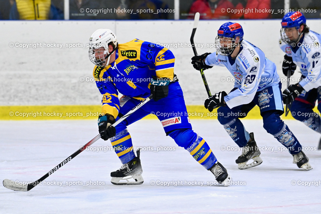 EHC Althofen vs. ESC Steindorf 6.3.2024 | #92 Jagarinec Jakob Lukas EHC Althofen, #69 Kreuzer Philipp ESC Steindorf, EHC Althofen vs. ESC Steindorf 6.3.2024, EHC Althofen vs. ESC Steindorf am 06.03.2024 in Althofen (Stadthalle Althofen ), Austria, (Photo by Bernd Stefan)