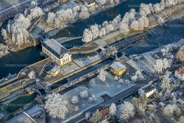 Hamm221202985 | Luftbild, Winterliche Schleuse Hamm, Mitte, Hamm, Ruhrgebiet, Nordrhein-Westfalen, Deutschland