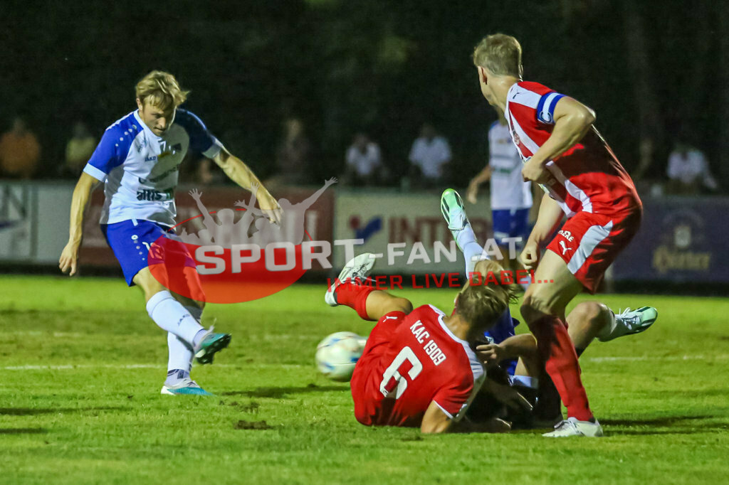 FC KAC - SK Treibach 2-2, Kärntner Liga | Marco Pirker (SK Treibach #9) Hannes Plieschnegger (FC KAC, K #20) Alexander Kerhe (SK Treibach #13) Peter Pucker (FC KAC #6) FC KAC - SK Treibach 2-2 am 25.08.2023 in Klagenfurt
(Sportplatz KAC), Austria, (Photo by Ernst Krawagner sport-fan.at) - Realisiert mit Pictrs.com