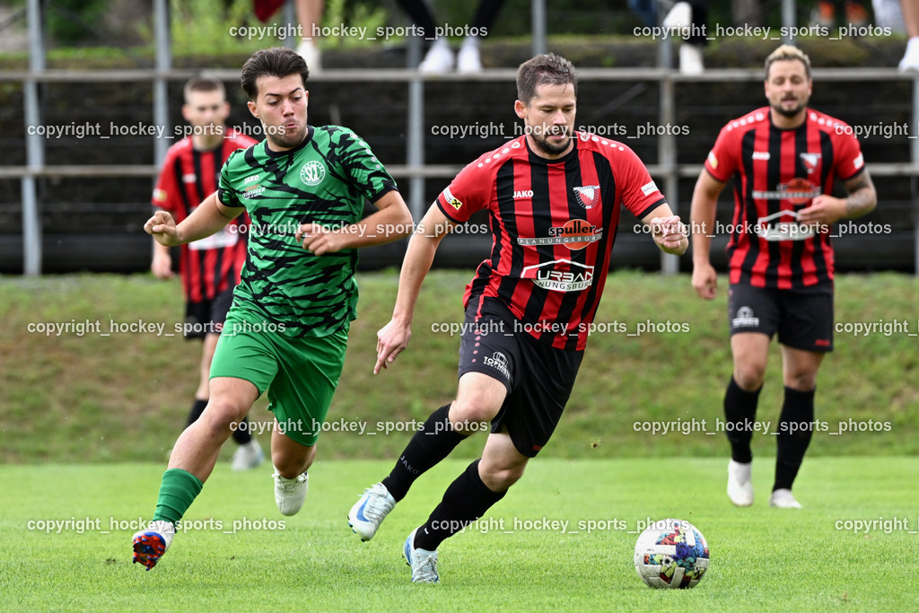 ATUS Nötsch vs. SC Landskron | #19 Daniel Martinovic SC Landskron, #7 Harald Ottowitz ATUS Nötsch, ATUS Nötsch vs. SC Landskron, ATUS Nötsch vs. SC Landskron am 26.07.2025 in Nötsch (Dobratsch Arena), Austria, (Photo by Bernd Stefan)