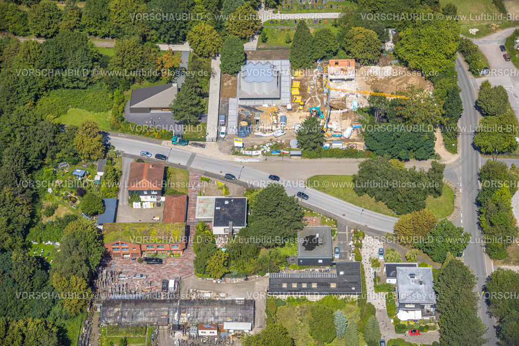 Bochum230802090 | Luftbild, Fritz Bauer Forum, Baustelle, Laer, Bochum, Ruhrgebiet, Nordrhein-Westfalen, Deutschland