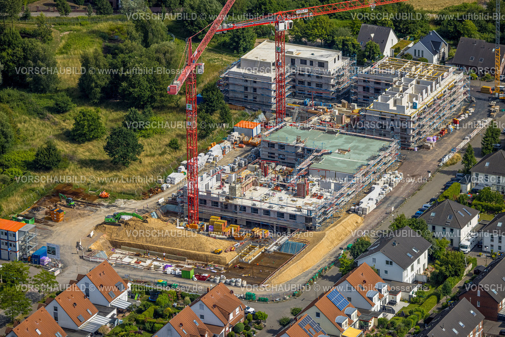 Dortmund230700811 | Luftbild, Baustelle mit Neubau Mehrfamilienhäuser am Helene-Meiser-Weg Ecke Hans-Grüning-Weg, Menglinghausen, Dortmund, Ruhrgebiet, Nordrhein-Westfalen, Deutschland