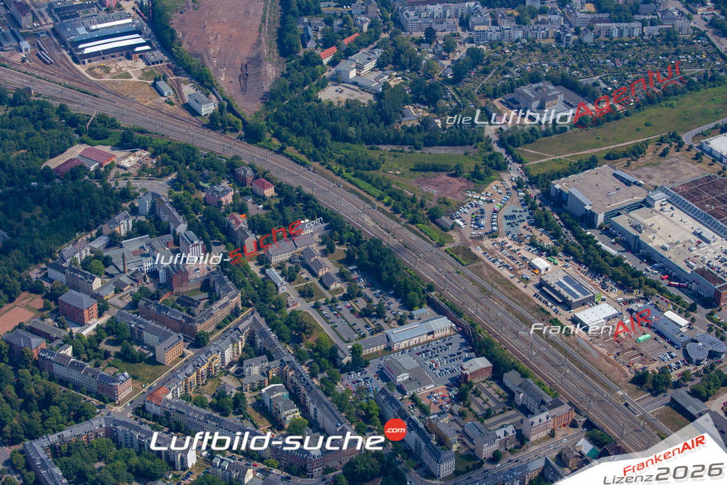 aktuelles Luftbild von Strasse-an-der-nationen Chemnitz - Luftaufnahme wurde 2018 von https://frankenair.de mittels Flugzeug (keine Drohne) erstellt.