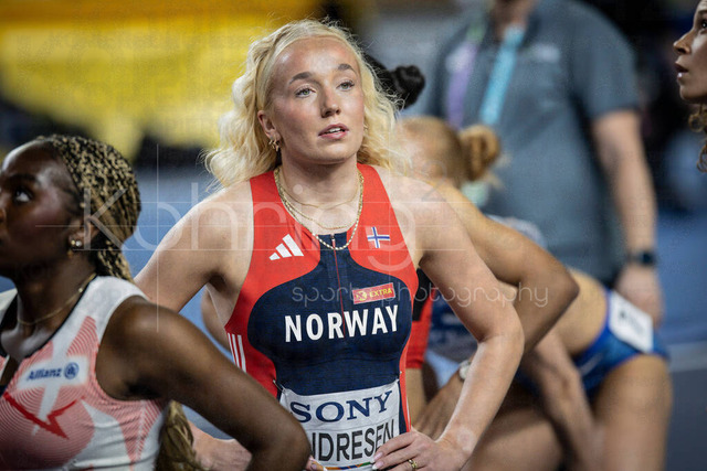 World Athletics Indoor Championships Kujawy Pomorze 26, 22.03.2026 | TORUN, POLAND - MARCH 22:  Hurdler Lovise Skarbovik ANDRESEN (NOR) during the World Athletics Indoor Championships Kujawy Pomorze 26 on day 3 / session 2 at Kujawsko-Pomorska Arena Torun on March 22, 2026 in Torun, Poland. 