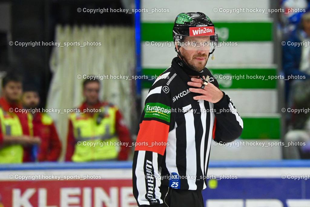 EC IDM Wärmepumpen VSV vs. STEINBACH BLACK WINGS LINZ | GROZNIK BOSTJAN Referee, EC IDM Wärmepumpen VSV vs. STEINBACH BLACK WINGS LINZ, EC IDM Wärmepumpen VSV vs. STEINBACH BLACK WINGS LINZ am 25.10.2024 in Villach (Stadthalle Villach), Austria, (Photo by Bernd Stefan)