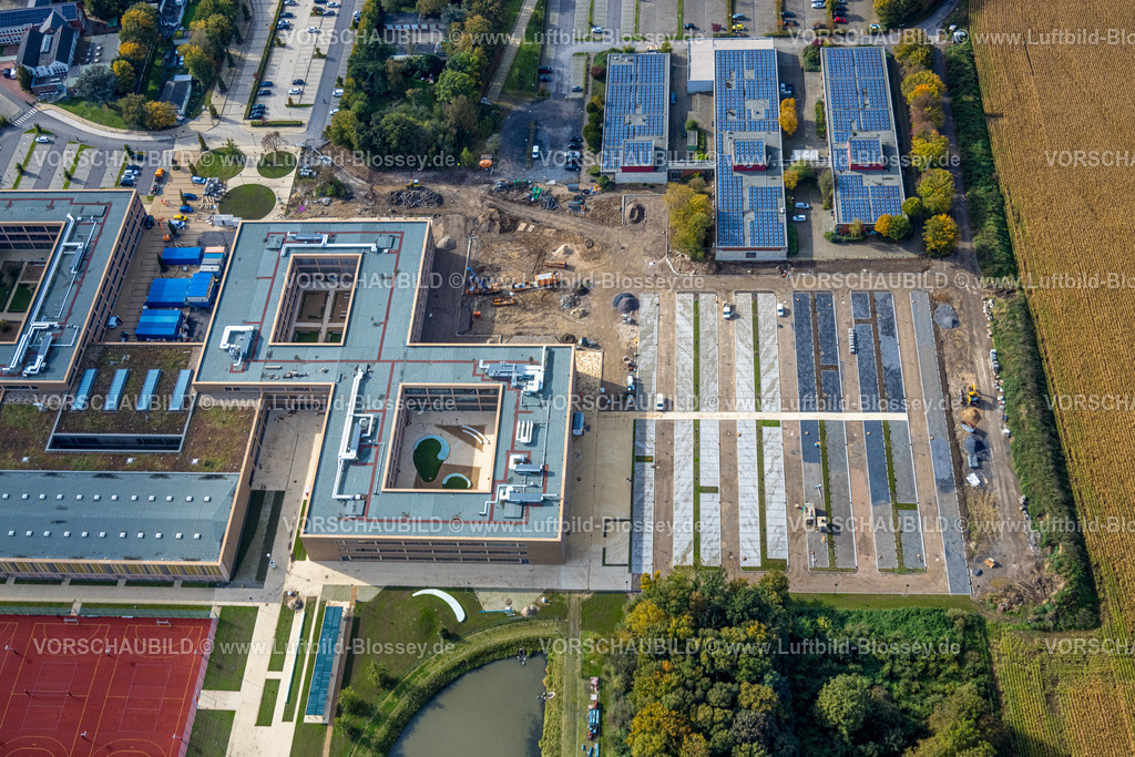 Moers241012804 | Luftbild, Campus Moers Baustelle, Berufskolleg für Technik, Moers, Moers, Ruhrgebiet, Nordrhein-Westfalen, Deutschland