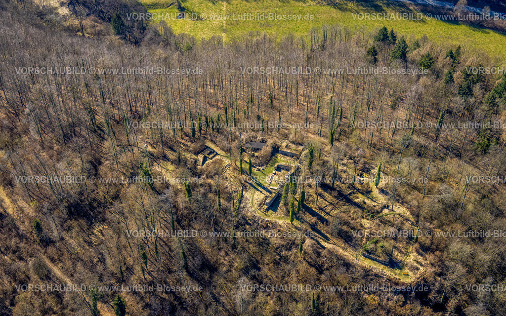 Arnsberg250305446 | Luftbild, Ruine Rüdenburg, auch Alte Grafenburg, Waldgebiet, Arnsberg, Sauerland, Nordrhein-Westfalen, Deutschland