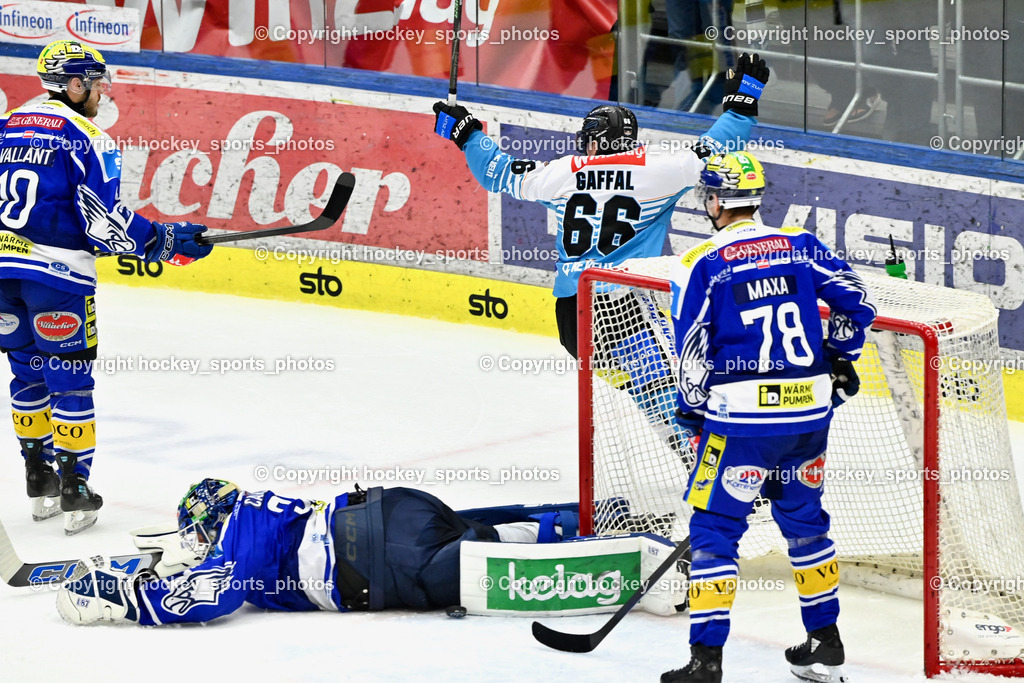 EC IDM WÄRMEPUMPEN VSV vs. Steinbach Black Wings Linz | #78 Felix Maxa EC VSV, #35 Joe Cannata EC VSV, #66 Stefan Gaffal Black Wings Linz, #40 Elias Wallenta EC VSV, Jubel Black Wings Linz, EC IDM WÄRMEPUMPEN VSV vs. Steinbach Black Wings Linz, EC IDM WÄRMEPUMPEN VSV vs. Steinbach Black Wings Linz am 04.03.2026 in Villach (Stadthalle Villach), Austria, (Photo by Bernd Stefan)
