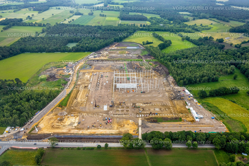 Dorsten220604569 | Luftbild, Baustelle für den Industriepark Große Heide, ehem. Schachtanlage Wulfen 1/2 der Zeche Fürst Leopold, Barkenberg, Dorsten, Ruhrgebiet, Nordrhein-Westfalen, Deutschland