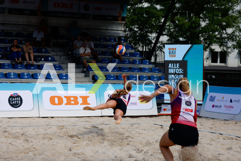 Obi BeachTour 2026 - Basel | BASEL, SWITZERLAND - JULY 18: NOEMI EUGSTER (SUI) during the Obi BeachTour 2026 match between KLUSER / SCHWAB (SUI) and EUGSTER / GÄHWILER (SUI) at Barfüsserplatz on July 18, 2026 in Basel, Switzerland. - Realisiert mit Pictrs.com