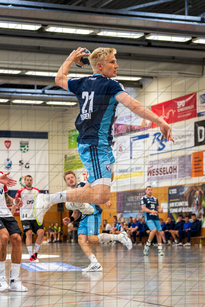 IHC 2026 - Handball-Club Hamburg vs. HØJ Elite | Frederik Bo Andersen (Handball-Club Hamburg #21); IHC 2026 - Handball-Club Hamburg vs. HØJ Elite am 07.08.26 in Sporthalle KGS, Schneverdingen - Realisiert mit Pictrs.com