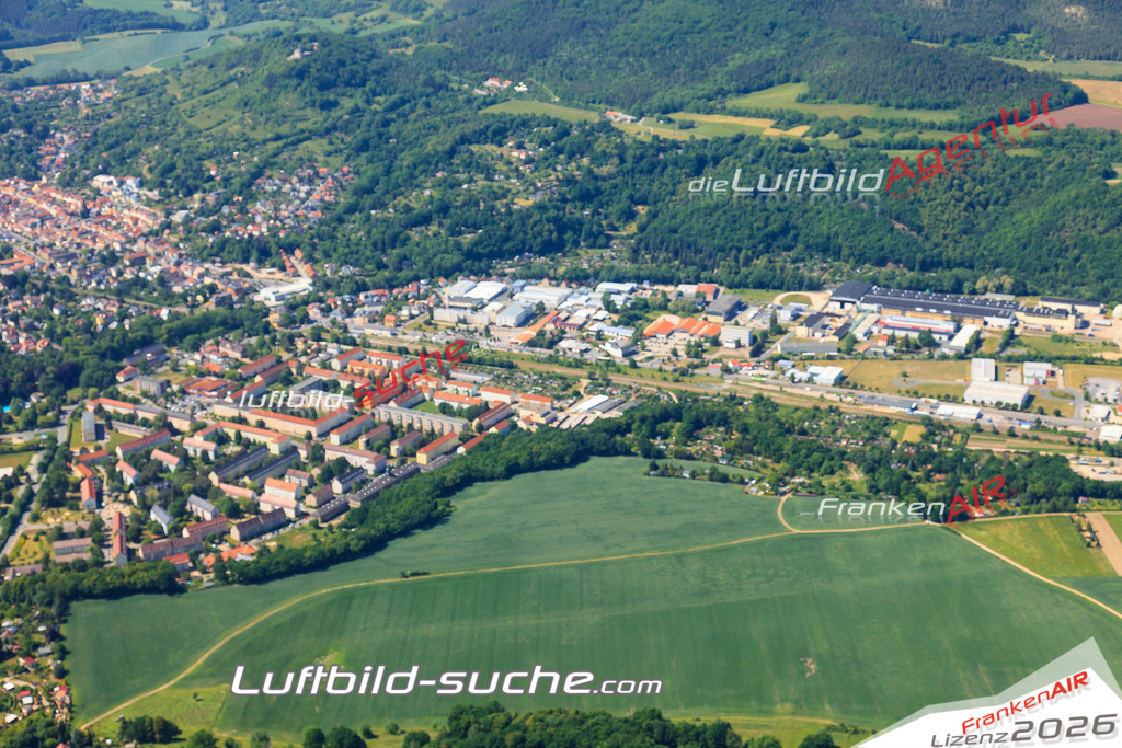 Die Luftaufnahme Schwarza - Rudolstadt wurde vom UL-Flugzeug (keine Drohne) aus fotografiert.Hohe Druck- Auflösung-die Geschenkidee!