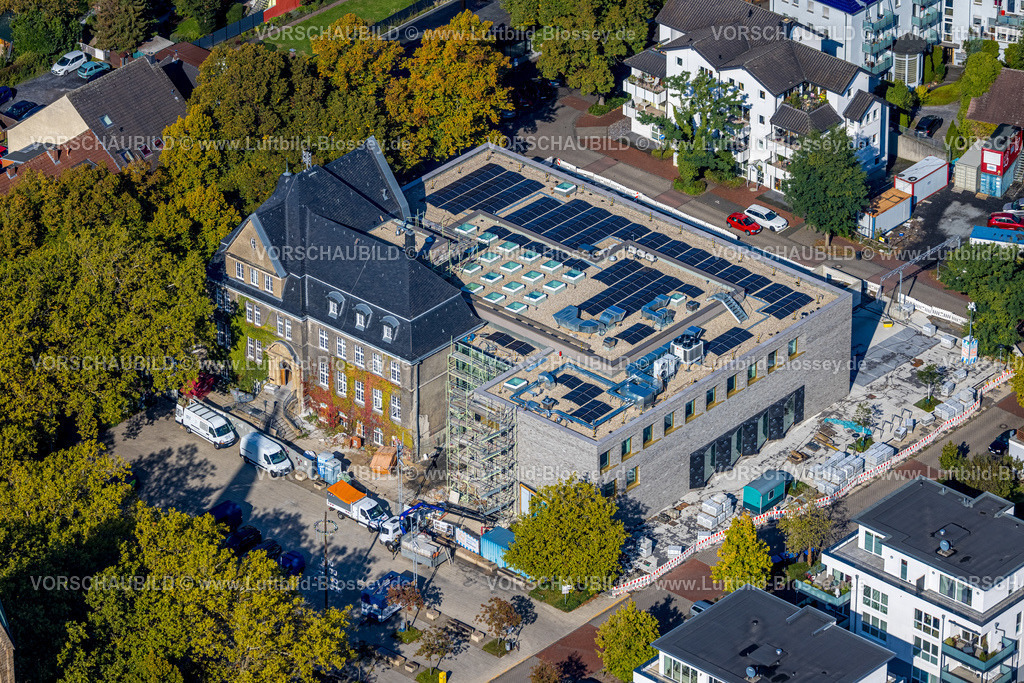 Holzwickede220900686 | Luftbild, Rathaus, Baustelle und Neubau, Holzwickede, Ruhrgebiet, Nordrhein-Westfalen, Deutschland