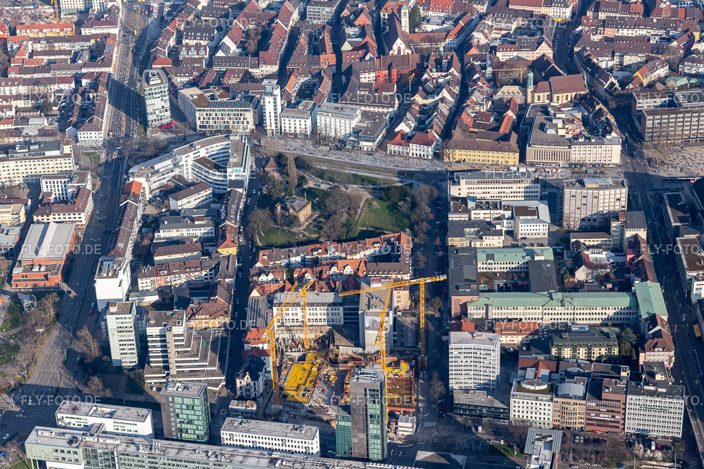 Parkanlage Colombipark im Ortsteil Altstadt im Breisgau | Luftbild: Parkanlage Colombipark im Ortsteil Altstadt im Breisgau im Ortsteil Altstadt-Ring in Freiburg im Bundesland Baden-Württemberg in Deutschland. Foto: IMG_113035.jpg vom 22.03.2019 durch Werner Riehm/FLY-FOTO.de - Realisiert mit Pictrs.com