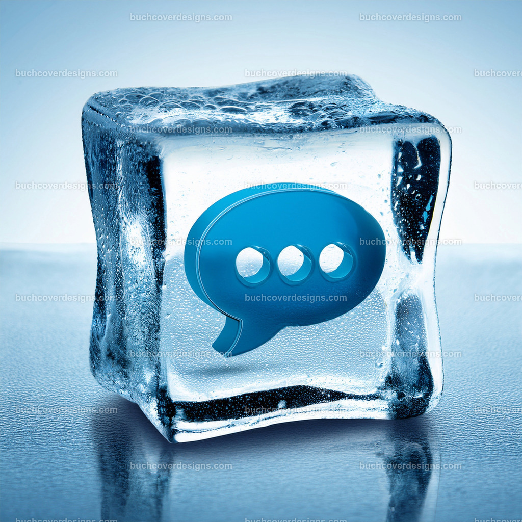 Eiswurfel mit Chat symbol | Entdecken Sie kreative Buch Cover Designs für Self-Publishing-Autoren und Verlage! Unsere maßgeschneiderten Designs ziehen Leser an und bringen Ihre Geschichten visuell zum Leben. Lassen Sie uns Ihr perfektes Cover gestalten!