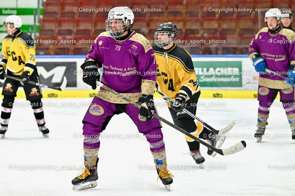 EC Kellerberg vs. EC Arnoldstein | #79 Spendier Helge EC Kellerberg, #94 Agnola Filippo EC Arnoldstein, #94 Agnola Filippo EC Arnoldstein, EC Kellerberg vs. EC Arnoldstein, EC Kellerberg vs. EC Arnoldstein am 03.02.2025 in Villach (Stadthalle Villach), Austria, (Photo by Bernd Stefan)