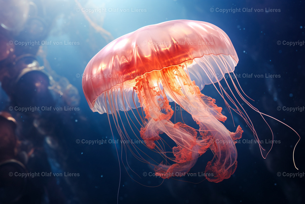 rosa Qualle im Wasser | Meerestiere