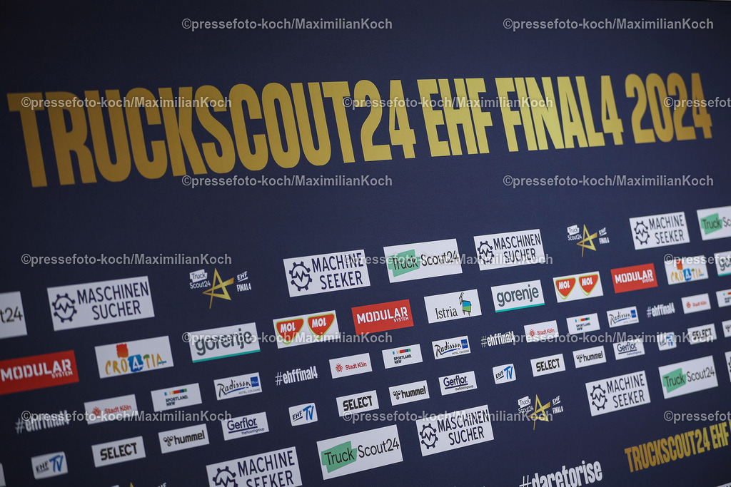 KoeEHF08062400007 | 08.06.2024, Köln, Handball, TruckScout24 EHF FINAL4, Machineseeker Champions League Men, Lanxess-Arena, Halbfinale, Symbolbild Schriftzug